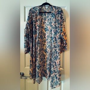 Sonoma Peach and Teal Floral Kimono